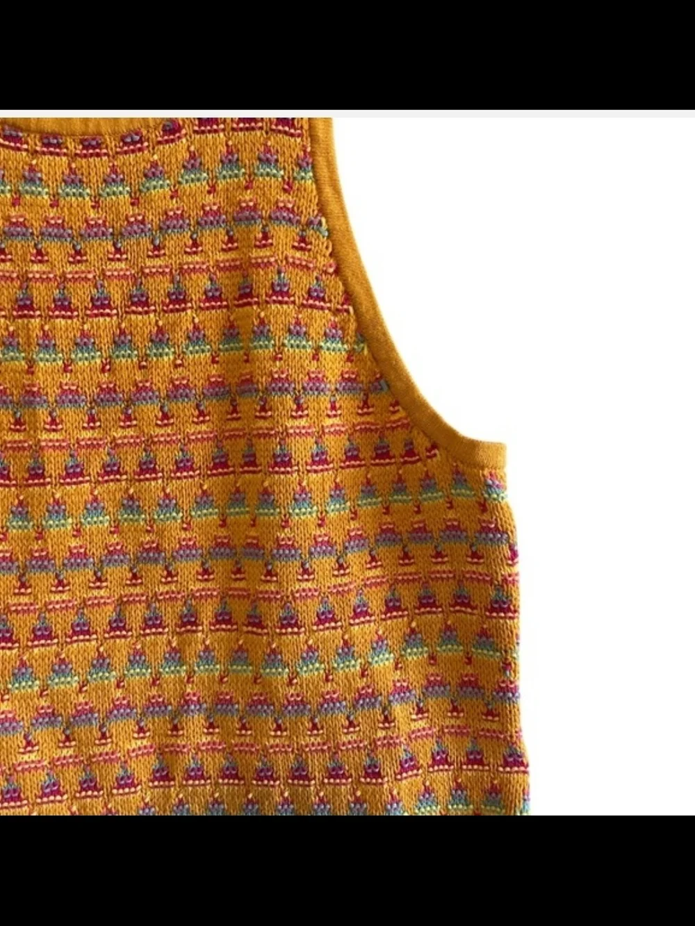 Sundance, colorful knit tank top sleeveless shirt crochet casual layering large - Picture 3 of 8